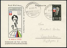 SAARBRÜCKEN/ WELTMEISTERSCHAFT/ IM QUERFELDEIN=/ FAHREN 1955 (6.3.) SSt Auf EF 15 F. Querfeldein-WM , Motivähnl. Sonderk - Autres (Terre)