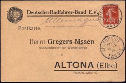 FRANKREICH /  DEUTSCHES REICH 1914 (14.5.) Vordr.-Kt.: Preis-Wanderfahrt Deutscher Radfahrer-Bund Durch Frankreich = For - Autres (Terre)