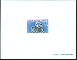 KONGO (BRAZZAVILLE) 1969 80 F. Klapp-Rad,  U N G E Z.  Ministerblock "Epreuve De Luxe" (ungummiertes Kartonpapier) Mit D - Altri (Terra)