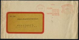 STUTTGART/ 7/ FEUER/ BREITET SICH/ NICHT AUS/ HAST DU/ MINIMAX/ IM HAUS! 1933 (29.9.) AFS , Rs. Reklame: Mann M. Hand-Fe - Brandweer