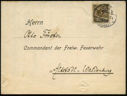 ZWICKAU/ *(SACHSEN)1/ B 1899 (22.1.) 1K-Gitter Auf Faltbf.: "An Das Commando..Freiw. Feuerwehr.." (Rand Akten-spuren) Ei - Pompieri