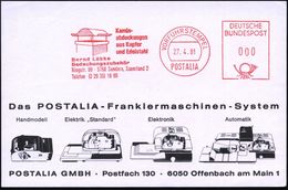 5768 Sundern 1981 (27.4.) AFS: VORFÜHRSTEMPEL/POSTALIA/Kamin-/abdeckungen../B.Lübke (Kamindach) Seltene Postalia-Musterk - Brandweer