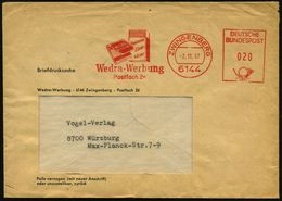 6144 ZWINGENBERG/ Wedra-Werbung/ Reklame-Zündhölzer 1965 (2.11.) AFS = Zündholz-Schachtel U. -Heft, Klar Gest. Inl.-Bf.  - Feuerwehr