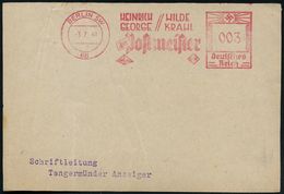 BERLIN SW/ 68/ HEINRICH GEORGE/ HILDE KRAHL/ Der Postmeister/ UfA 1940 (3.7.) Seltener AFS, Regie Gustav Ucicky  = Liter - Film