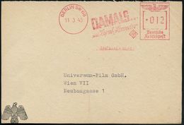 BERLIN SW 68/ DAMALS.../ Mit Zarah Leander/ UfA 1943 (11.3.) Seltener AFS, Regie: Rolf Hansen, Kriminaldrame, Zarah Lean - Film