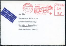 (13b) MÜNCHEN 15/ ...Der Rikschamann/ ..Preisgekrönt In Venedig!/ UfA 1960 (5.4.) Seltener AFS 025 Pf., Regie: Hiroshi I - Cinéma