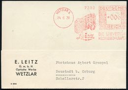 WETZLAR 1/ Leica/ DIE UNIVERSAL-/ KLEINBILD-KAMERA 1938 (24.6.) AFS (= Leica-Fotoapparat) Firmen-Kt.: E. LEITZ.. Optisch - Fotografia