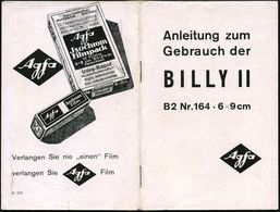 DEUTSCHES REICH 1935 (ca.) Orig. Gebrauchsanleitung Für Fotoapparat Agfa "BILLY II" Mit Div. Abb. + Broschüre "Agfa" PHO - Fotografia