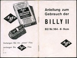 DEUTSCHES REICH 1935 (ca.) Orig. Gebrauchsanleitung Für Fotoapparat Agfa "BILLY II" Mit Div. Abb. + Broschüre "Agfa" PHO - Photography