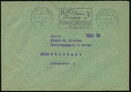 2 HAMBURG PSchA/ Ma/ 100 Jahre/ Frauen IM/ FERNMELDEDIENST 1964 (3.9.) MWSt Klar Auf Markenlosem PSch-Bf. (Bo.S 1148 J,  - Non Classés