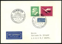 (13b) MÜNCHEN/ Auschuß Für Funkortung/ FLUG-WETTER-U.ASTRO-FUNKORTUNGSTAGUNG 1955 (4.6.) SSt = Antenne Auf Globus (mit W - Non Classificati