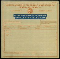 NIEDERLANDE 1930 Radio-Telegramm-Formular "RADIO-HOLLAND" N.V. SCHEEPSBRIEFTELEGRAMM / SHIPLETTERTELEGRAM (kl. Mäng.) Un - Unclassified