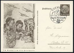 CHEMNITZ/ Tag Der Briefmarke 1941 (12.1.) SSt = Funker Am Funkgerät Auf Motiv-ähnl. Sonder-P- 6 Pf. Hindenbg., Braun: Lu - Non Classificati