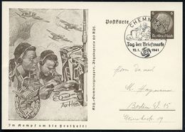 CHEMNITZ/ Tag Der Briefmarke 1941 (12.1.) SSt = Funker Am Funkgerät Auf Motiv-ähnl. Sonder-P- 6 Pf. Hindenbg., Braun: Lu - Sin Clasificación