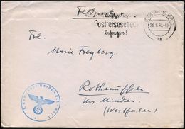 KÖNIGSBERG (PR) 1/ Bb/ Rechtzeitig/ Postreisescheck/ Besorgen! 1940 (23.8.) MWSt, Teils Sütterlin + Blauer 1K-HdN: 3. Ko - Non Classés