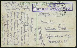 DEUTSCHES REICH /  UKRAINE 1916 (14.7.) 1K-Steg: K. D. Feldpoststation/* Nr 191 * (Nr.2070) + Viol. Ra.2: .. F U N K E R - Unclassified