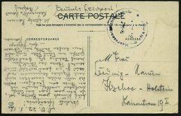 DT.BES.BELGIEN 1918 (22.1.) Blauer 1K-Briefstempel: Heeresnachrichtenschule/ Namur + Hs. Abs., S/w.-Feldpost-Ak. (Rocama - Ohne Zuordnung