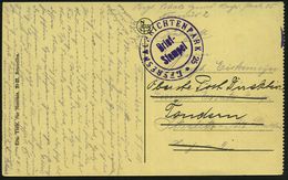 DT.BES.BELGIEN 1918 (7.7.) Viol. 2K-Briefstempel: ..NACHRICHTENPARK 25 + Hs. Abs.: "Nachr. Park 25, Namur", Klar Gest. S - Non Classificati