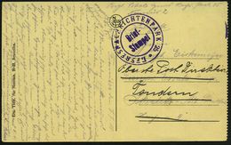 DT.BES.BELGIEN 1918 (7.7.) Viol. 2K-Briefstempel: ..NACHRICHTENPARK 25 + Hs. Abs.: "Nachr. Park 25, Namur", Klar Gest. S - Ohne Zuordnung