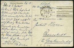 HANNOVER/ S1r 1918 (8.6.) MaStrichSt. + Schw. 4L: Fernspr. Bauzug/Heeren/der Nachr. Ers. Abt. 14,/Hannover 1 (mit Zierst - Unclassified