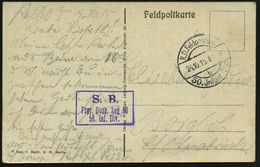 DEUTSCHES REICH 1915 (24.10.) 1K-Brücke: K. D. Feldpostexp./b/50. Jnfant. Div. (Nr.725) + Viol. Ra.3: .. F(ern)spr.(ech) - Ohne Zuordnung