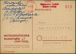 LEIPZIG/ N22/ Mitteldt.Rundfunk/ Sender Leipzig 1947 (4.3.) Total Aptierter AFS = Wertrahmen U. Werbe-Klischee Vollständ - Sin Clasificación