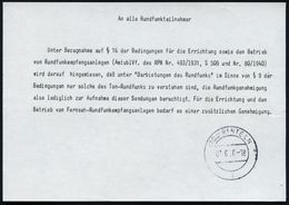 (20a) RINTELN/ I 1956 (1.6.) 2K-Steg Auf Postwurfsendung "An Alle Rundfunkteilnehmer" über Fernseh- U. Rundfunkempfangsa - Unclassified