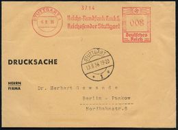 STUTTGART 1/ Reichs-Rundfunk GmbH/ Reichssender Stuttgart 1936 (6.8.) AFS + Tagesstempel Vom 13.8. , Fern-Bf. (Dü.E-3CE) - Non Classés