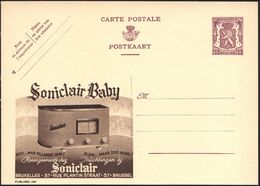 BELGIEN 1938 40 C. Reklame-P. Wappenlöwe, Viol.: Soniclair Baby.. = Klein-Radio (u. Noten) Ungebr. (Mi.P 202  I / 445) - - Ohne Zuordnung