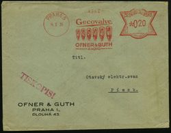 TSCHECHOSLOWAKEI 1935 (14.5.) AFS.: PRAHA 5/Gecovalve/OFNER & GUTH/RADIO = 6 Verschieden Große Radio-Röhren , Klar Gest. - Ohne Zuordnung