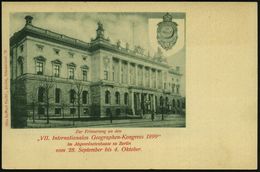 Berlin 1899 PP 5 Pf. Krone, Grün: "VII. Internat. Geographen-Kongree 1899" Im Abgeordnetenhaus.. (Abgeordnetenhaus) Unge - Geografia