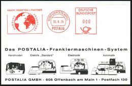 Frankfurt/ Main - Hamburg 1979 (30.8.) AFS: VORFÜHRSTEMPEL/POSTALIA/KNAPP, REINSTEIN + PARTNER/ HAMBURG/ FRANKFURT = Glo - Geografia