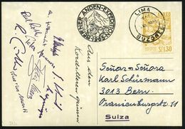 PERU /  SCHWEIZ 1965 (Mai) 2K: LIMA/BUZONES Auf S/w.-Expeditions-Sonder-Kt.: BERNER ANDEN-EXPEDITION 1965 + 9 Faksimilie - Aardrijkskunde