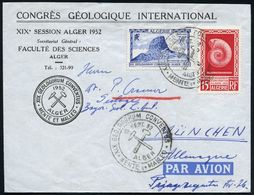 ALGERIEN 1952 (15.9.) 15 F. U. 30 F. "XIX. Geolog. Kongreß Algier" Kompl. Satz + Passender Lateinischer SSt.: ALGER (Ber - Andere & Zonder Classificatie