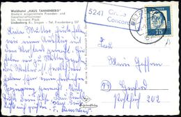 5241 Grube/ Concordia 1963 (18.9.) Schw.bl. Ra.2 = PSt.II + 1K: 524 BETZDORF Auf S/w.-Fern-Ak.: Waldhotel "Haus Tannenbe - Autres & Non Classés