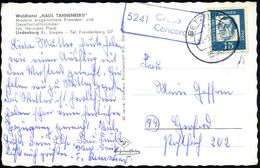 5241 Grube/ Concordia 1963 (18.9.) Schw.bl. Ra.2 = PSt.II + 1K: 524 BETZDORF Auf S/w.-Fern-Ak.: Waldhotel "Haus Tannenbe - Altri & Non Classificati