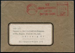 ZWICKAU (SACHS)1/ VEB/ GRUBENLAMPENWERKE/ VVB-IKA 1953 (24.10.) AFS (rs.Abs.-Vordruck) Fern-Bf., = Enteignete Fa. Friema - Sonstige & Ohne Zuordnung