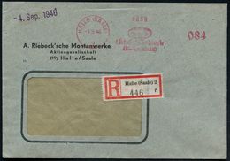 HALLE (SAALE)/ 2/ A.Riebeck'sche Montanwerke/ AG 1946 (1.9.) Total Aptierter AFS 084 Pf. = Wertrahmen Kompl. Entfernt! ( - Altri & Non Classificati