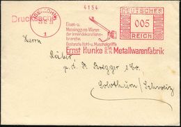 ISERLOHN/ 1/ Eisen-u./ Messingguss-Waren/ ..Gestanze Hohl-u.Muschelgriffe/ Ernst Hunke/ GMBH/  Metallwarenfabrik 1933 (2 - Autres & Non Classés