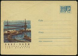 UdSSR 1970 4 Kop. U Staatswappen , Blau: BAKU, Offshore-Erdölfeld, Versorgungsbrücken (= Aserbeidjan) Ungebr. - Handelss - Aardolie