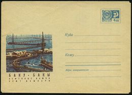 UdSSR 1970 4 Kop. U Staatswappen , Blau: BAKU, Offshore-Erdölfeld, Versorgungsbrücken (= Aserbeidjan) Ungebr. - Handelss - Erdöl