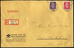 BERLIN W/ *38c 1932 (2.6.) 1K-Steg Auf 15 Pf. U. 40 Pf. Hindenbg. Mit Firmenlochung: "D. G. / S." = D Eutsche Gold- U. S - Altri & Non Classificati