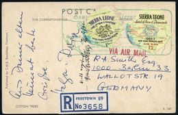 SIERRA LEONE 1964 1 Sh. U. 1,3 Sh. Selbstklebemarken In Landesform "Land Of Jron & Diamonds" ,satzreine Frankatur + Grün - Other & Unclassified