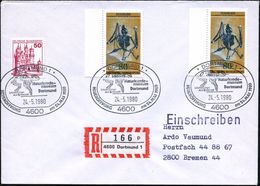 4600 DORTMUND 1/ Naturkunde-/ Museum/ Urpferdchen/ Aus Messel.. 1980 (24.5.) SSt = Urpferd 3x Auf 2x 80 Pf. Fossile Fled - Sonstige & Ohne Zuordnung