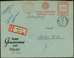 BERLIN SW/ 68/ DGG/ Deutsche Glashandels-/ GmbH 1936 (11.5.) AFS 058 Pf. = "Y"-Glasfenster (= Logo) + RZ: Berlin 68/r, O - Verres & Vitraux