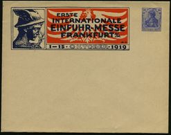Frankfurt/ Main 1919 (Okt.) PU 20 Pf. Germania, Blau: ERSTE INTERNAT. EINFUHR-MESSE.. = Merkurkopf (mit Flügelhut) Ungeb - Non Classificati