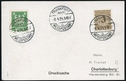 FRANKFURT/ (MAIN)/ A/ MESSPOSTAMT 1924 (8.4.) Seltener SSt Der Frühjahrsmesse, 3x Auf Inl.-Kt. (Bo.23 A) - Hafen / Port  - Non Classés