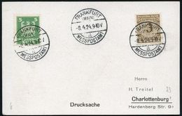 FRANKFURT/ (MAIN)/ A/ MESSPOSTAMT 1924 (8.4.) Seltener SSt Der Frühjahrsmesse, 3x Auf Inl.-Kt. (Bo.23 A) - Hafen / Port  - Unclassified