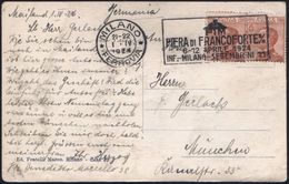 ITALIEN 1924 (1.4.) Seltener MWSt: MILANO/FERROVIA/FIM/FIERA DI FRANCOFORTE S-M/6.-12.APRILE.. (FIM-Logo Merkurhut) Klar - Unclassified