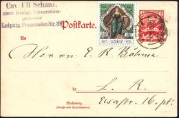 Leipzig 1897 (Juni) Privat-Stadtpost "LIPSIA", Orts-P 3 Pf. Maximilian I = Messe-Gründer! + Abgestempelte Messe-Vignette - Ohne Zuordnung